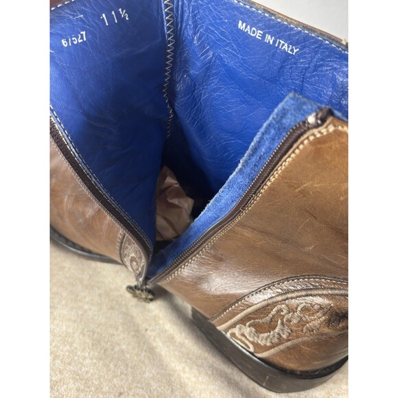 Mark Nason Men’s Cipher Ebroidered Brown Leather Boots Italy Size 11.5 67527 - Picture 13 of 15